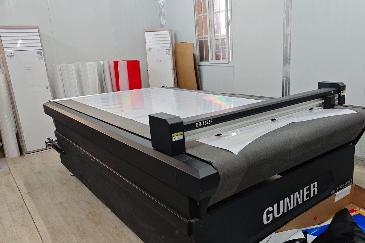 Reflective film cut to legend on the plotter