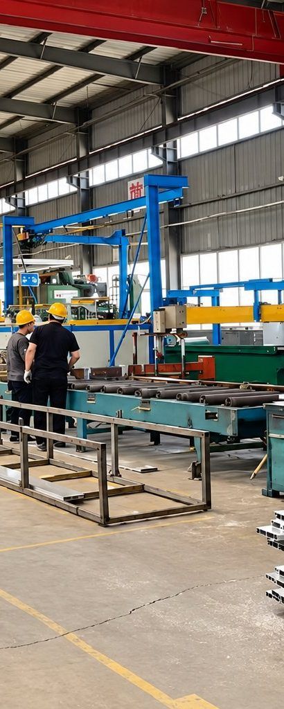 Extrusion press line running 6063 sections in the LUYA Aluminium works