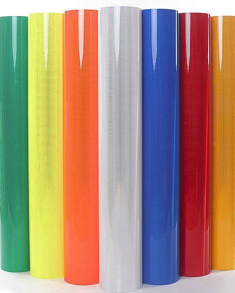 Rolls of YEAGOOD prismatic reflective film in eight standard colours